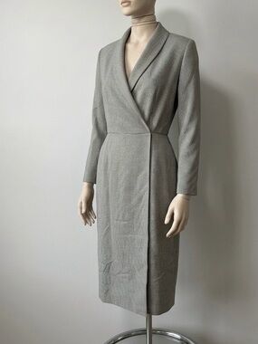 Classic Women's Wrap Coat in Light Gray